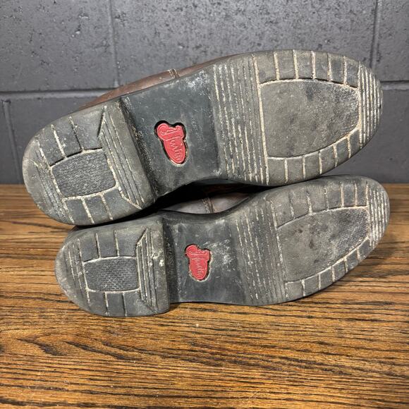 Justin Original Workboots Mens 9 EE Brown Leather USA Made Kiltie Logger Boots - Picture 5 of 8